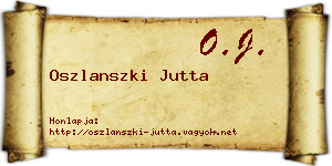 Oszlanszki Jutta névjegykártya